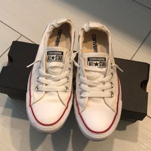 White authentic white slip on converse. Like new.